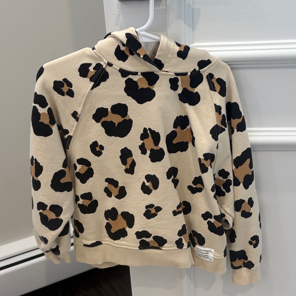 Zara Beige and Black Animal Print Sweater